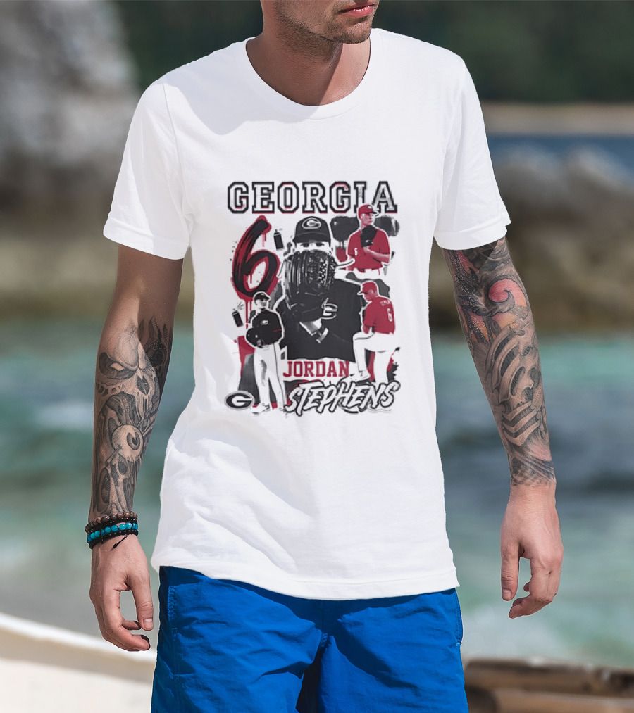 Georgia Bulldogs 6 Jordan Stephens Football T-Shirt
