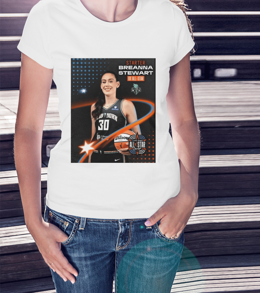 Starter Breanna Stewart 8X All Star New York Liberty AT&T WNBA All Star Chicago T-Shirt