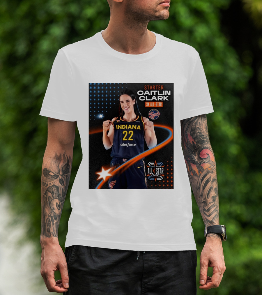 Starter Caitlin Clark Indiana 3X All Star Fever AT&T WNBA All Star Chicago T-Shirt