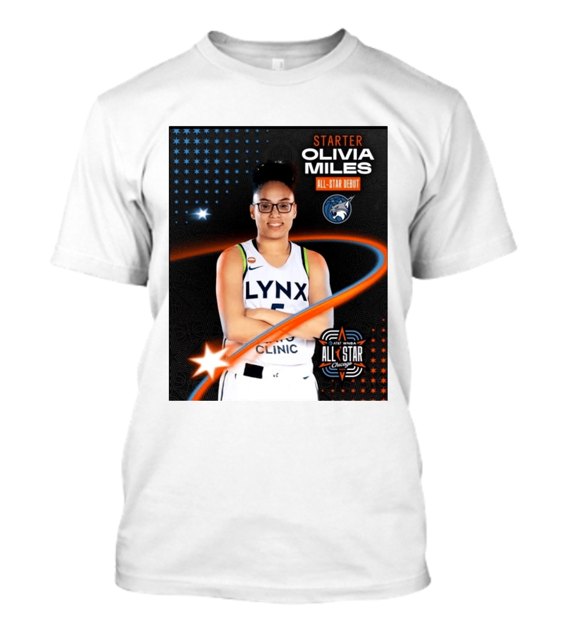 Starter Olivia Miles All Star Debut Lynx AT&T WNBA All Star Chicago T-Shirt