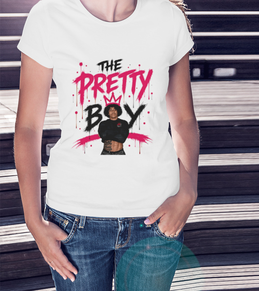 The Pretty Boy Jay King Crop Top With Pink Crown And Dripping Letters T-Shirt