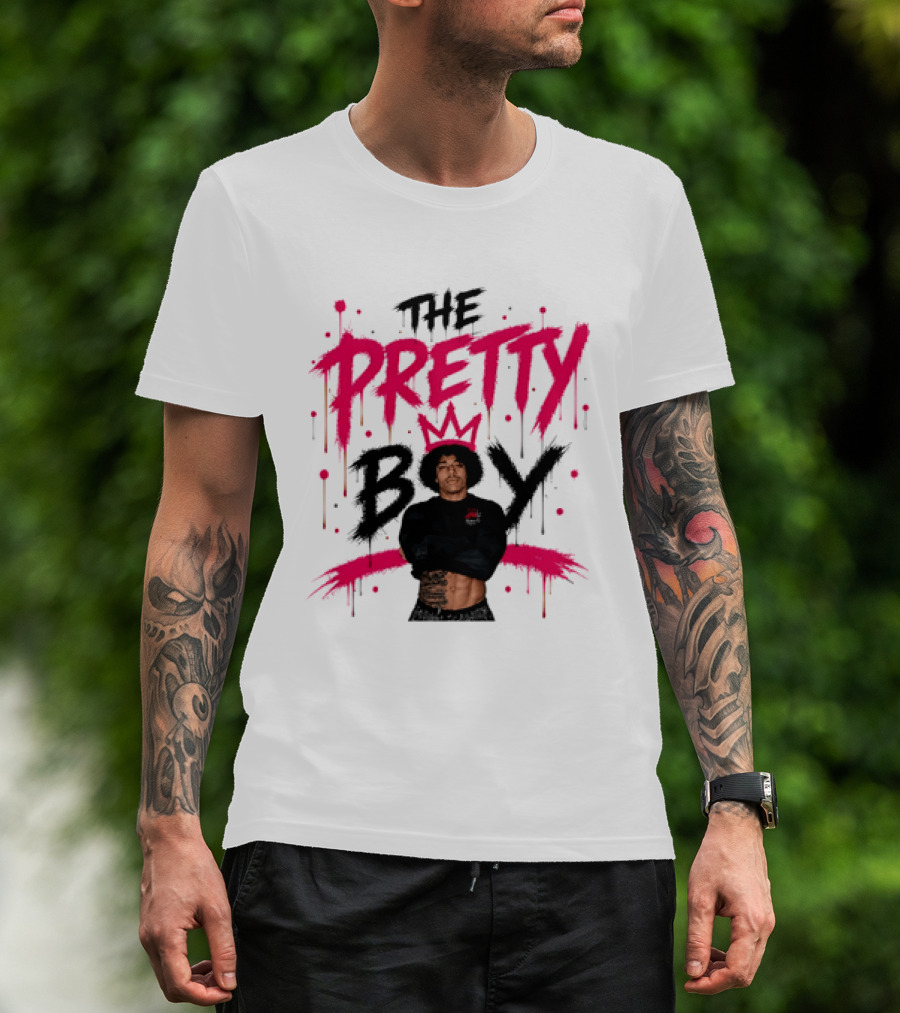 The Pretty Boy Jay King Crop Top With Pink Crown And Dripping Letters T-Shirt