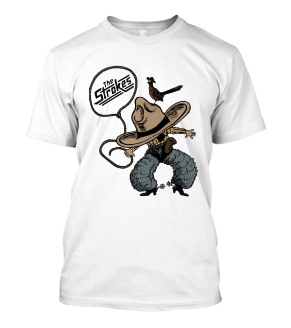 The Strokes Cowboy Roadrunner Western Lasso Band Music T-Shirt