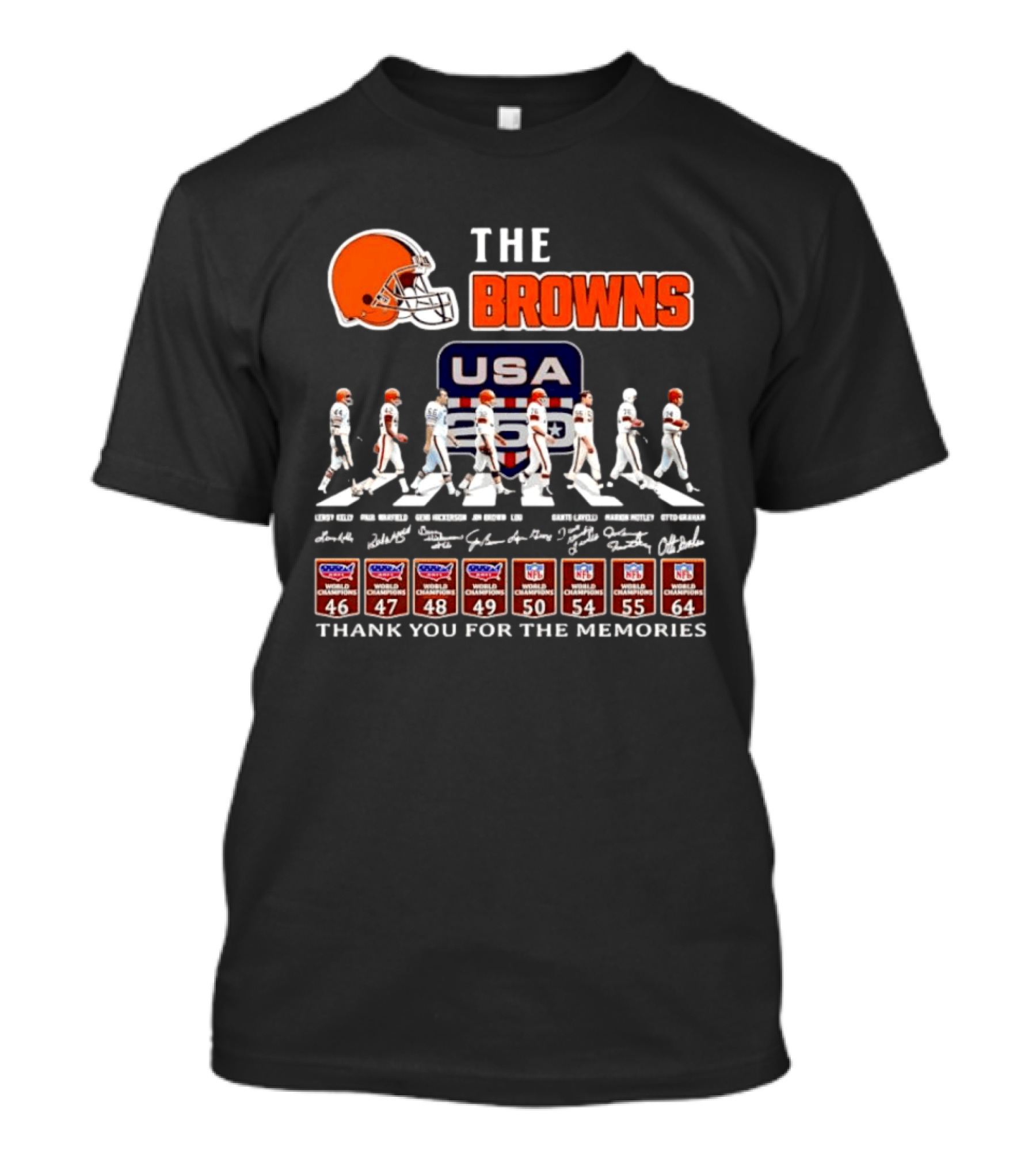 The Browns USA Champions Legends Cross The Road Thank You For The Memories T-Shirt