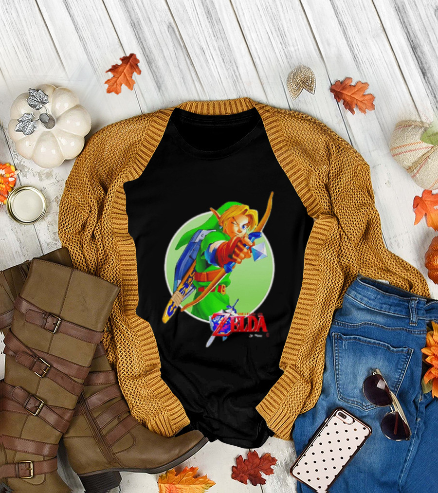 The Legend of Zelda Ocarina of Time 3D Link Bow Aiming T-Shirt