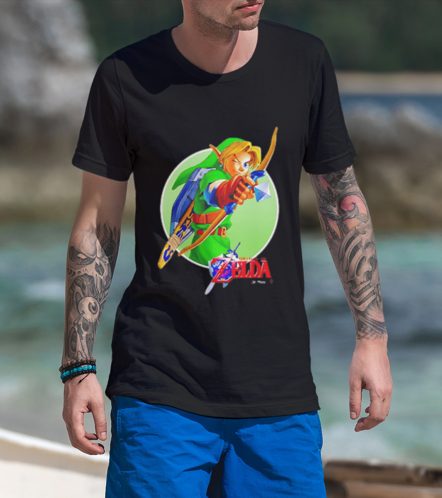 The Legend Of Zelda Ocarina Of Time 3D Link Bow Aiming T-Shirt