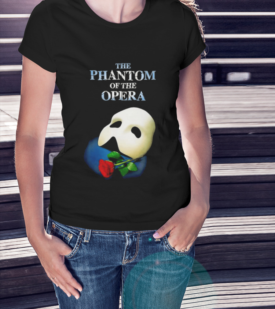 The Phantom Of The Opera Mask With Red Rose T-Shirt