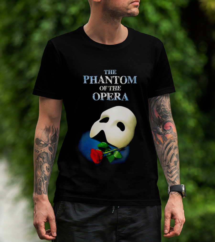 The Phantom Of The Opera Mask With Red Rose T-Shirt