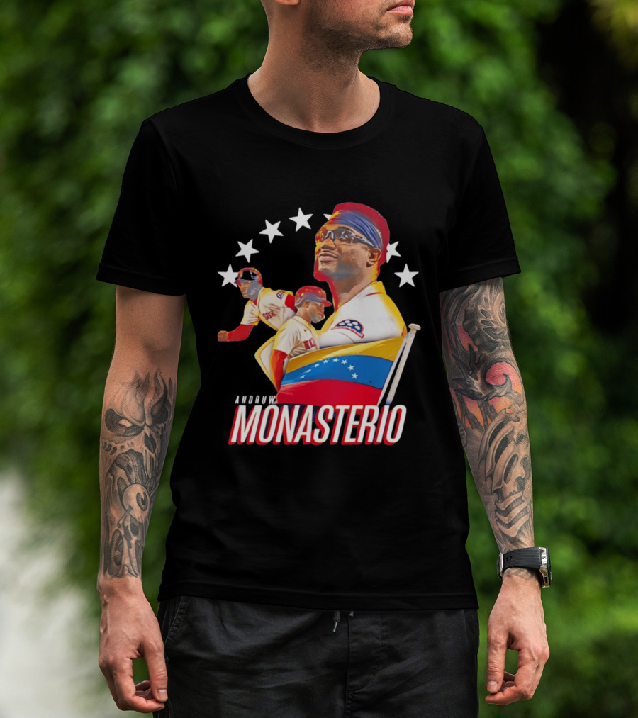 Venezuelan Pride Andruw Monasterio Red Sox Baseball Star T-Shirt