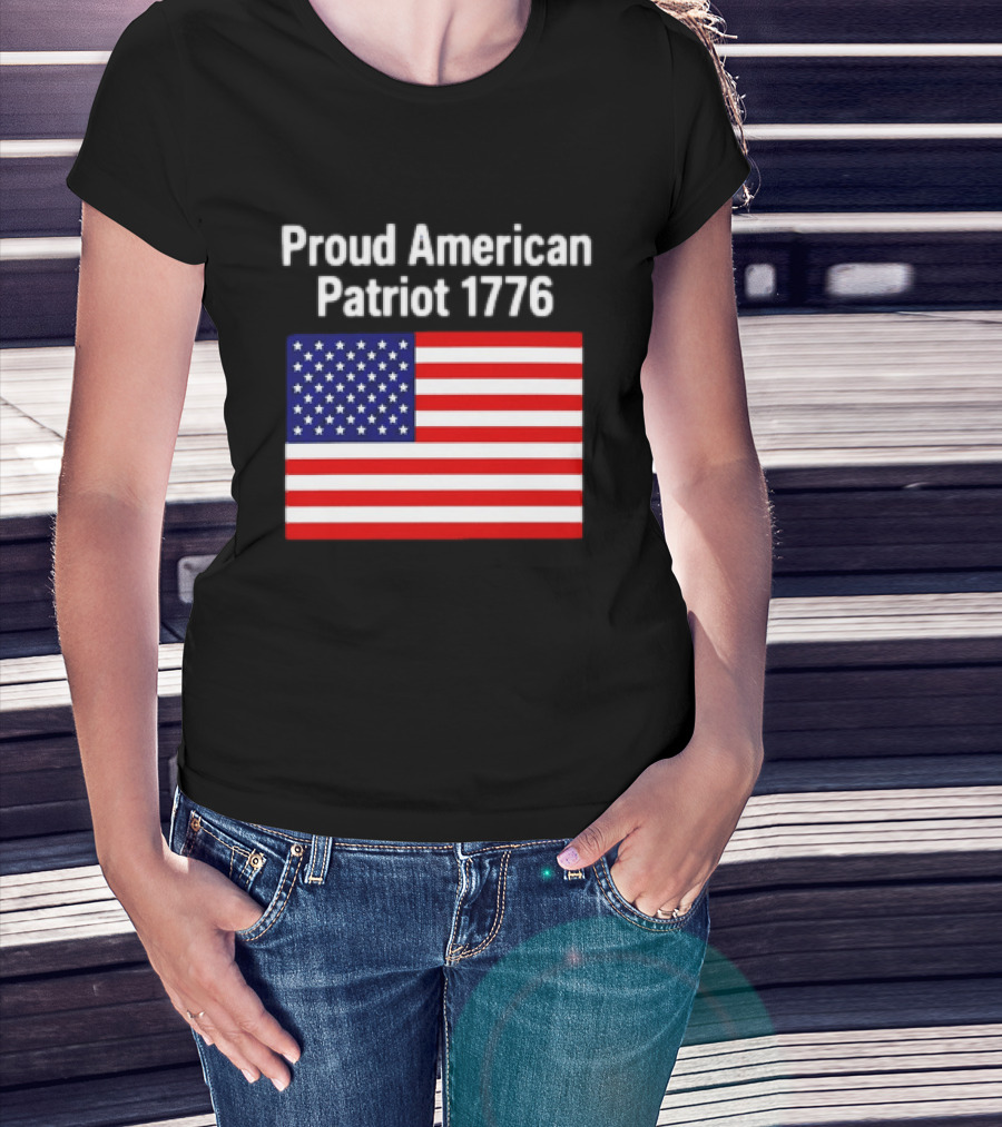 Proud American Patriot 1776 USA Flag T-Shirt