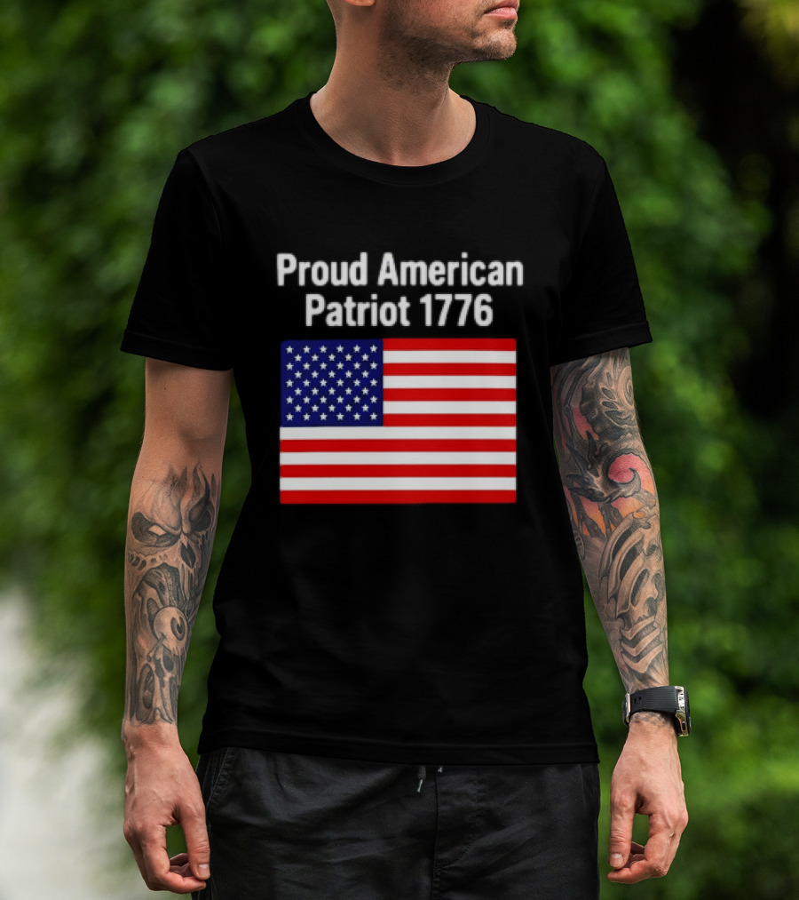 Proud American Patriot 1776 USA Flag T-Shirt