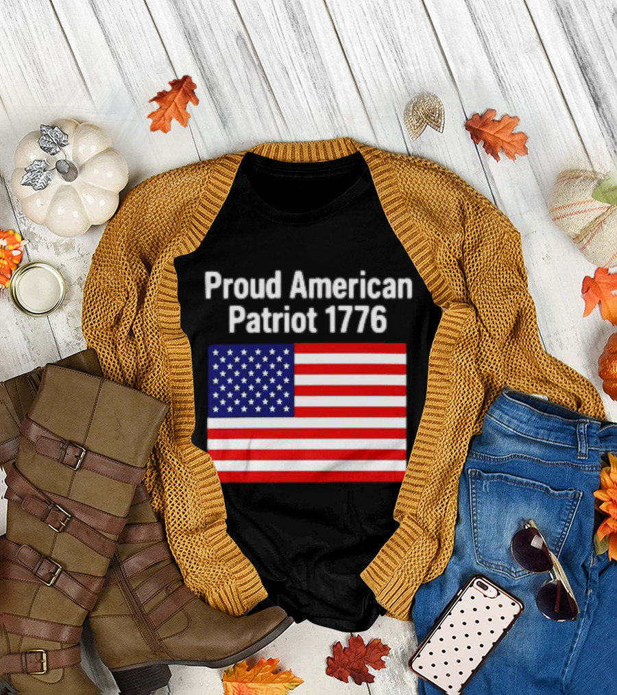 Proud American Patriot 1776 USA Flag T-Shirt