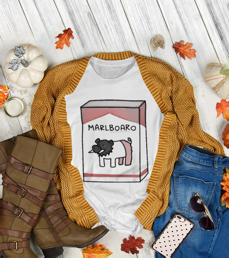 Marlboaro Boar Pig Pack Cigarette Cartoon T-Shirt