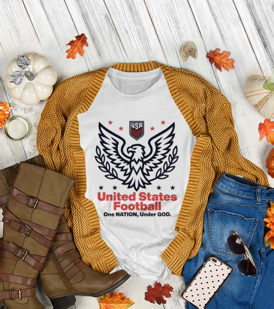 United States Football USA Eagle Emblem One Nation Under God T-Shirt