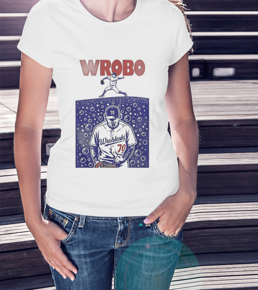 Wrobo Shark Justin Wrobleski Los Angeles Dodgers Baseball T-Shirt