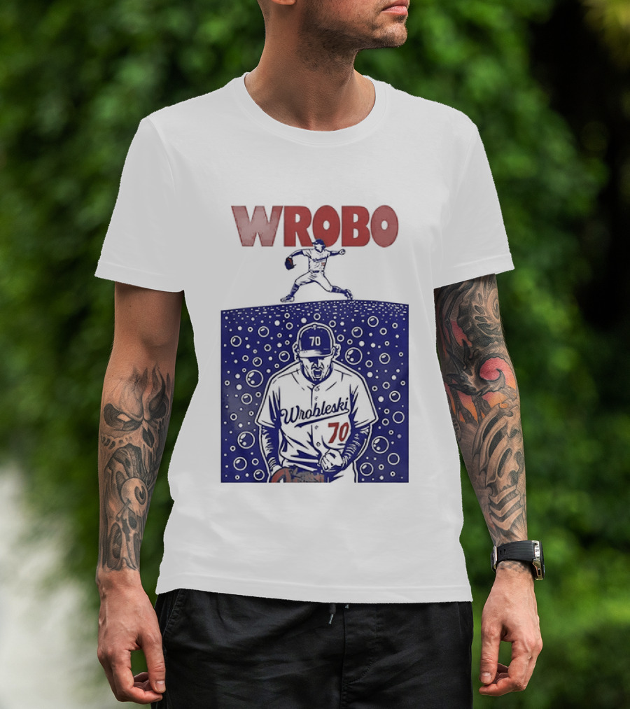 Wrobo Shark Justin Wrobleski Los Angeles Dodgers Baseball T-Shirt