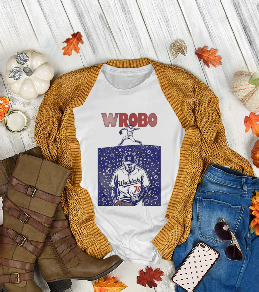 Wrobo Shark Justin Wrobleski Los Angeles Dodgers Baseball T-Shirt