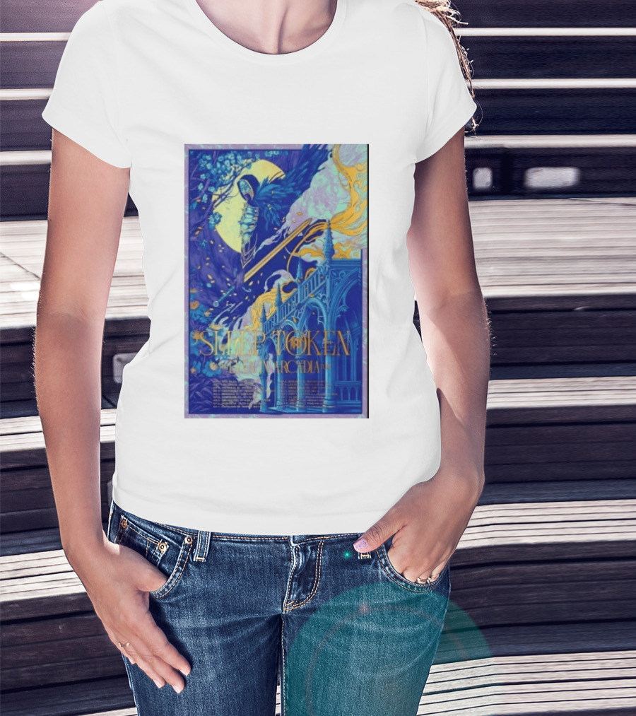 Sleep Token Even In Arcadia Angelic Moonlit Gothic Architecture T-Shirt