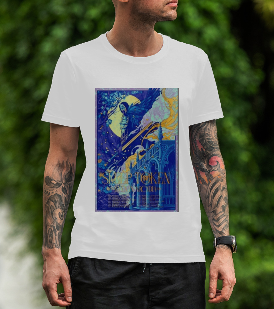 Sleep Token Even In Arcadia Angelic Moonlit Gothic Architecture T-Shirt