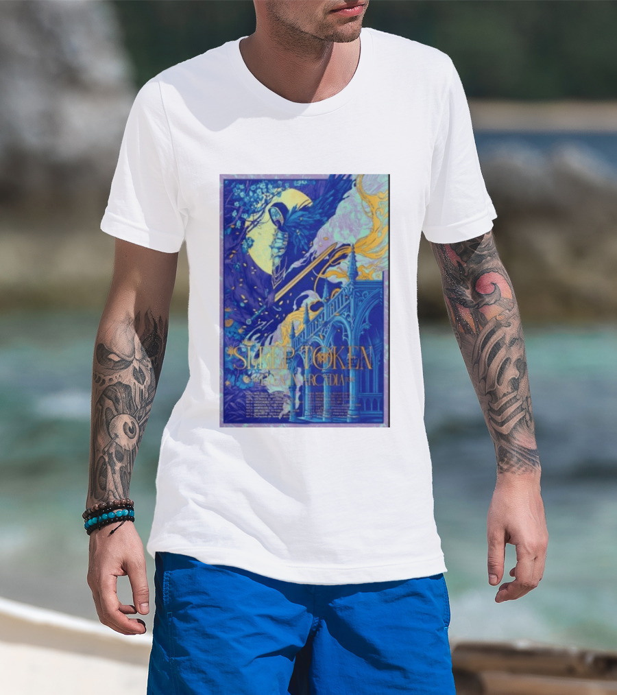 Sleep Token Even In Arcadia Angelic Moonlit Gothic Architecture T-Shirt