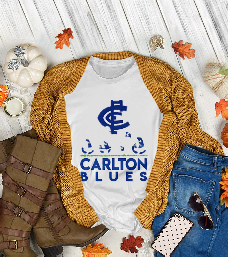 Snoopy Peanuts Characters Carlton Blues AFL Collaboration T-Shirt