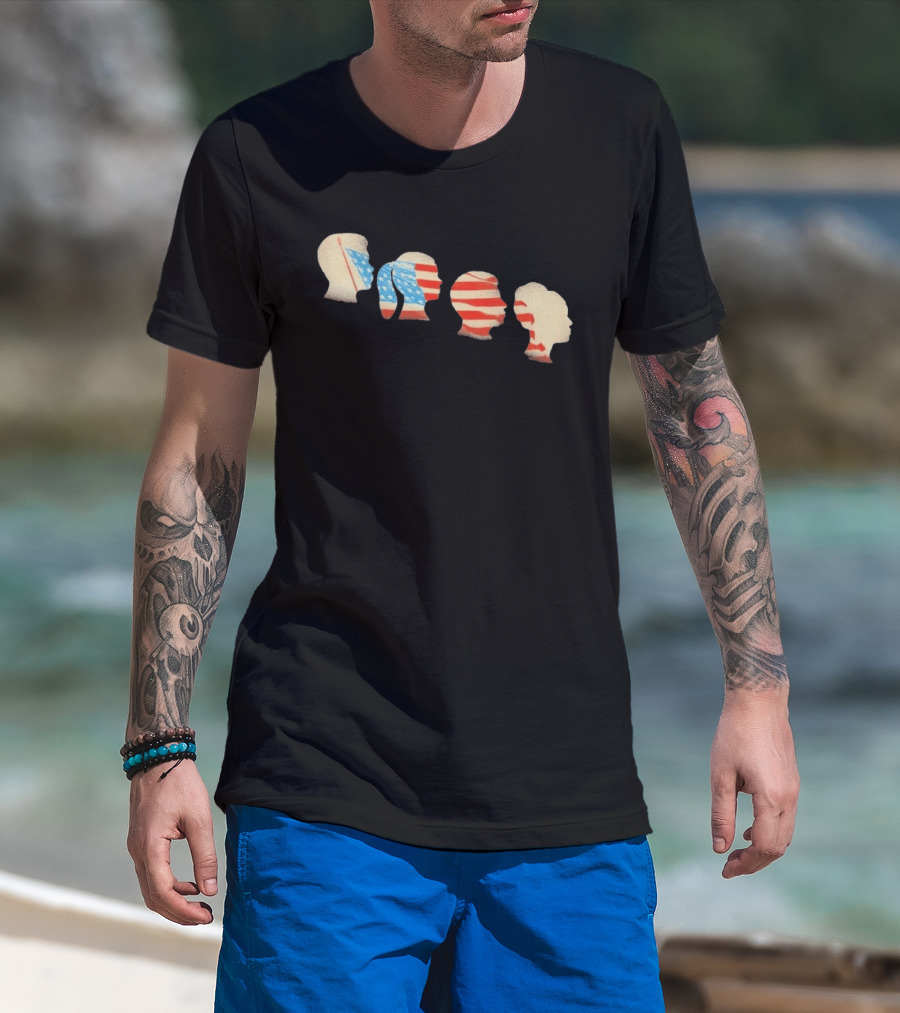 American Flag New York Public Library Joan Wong Marshall Project T-Shirt