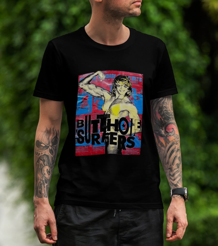 Butthole Surfers Gym Retro Bodybuilder T-Shirt