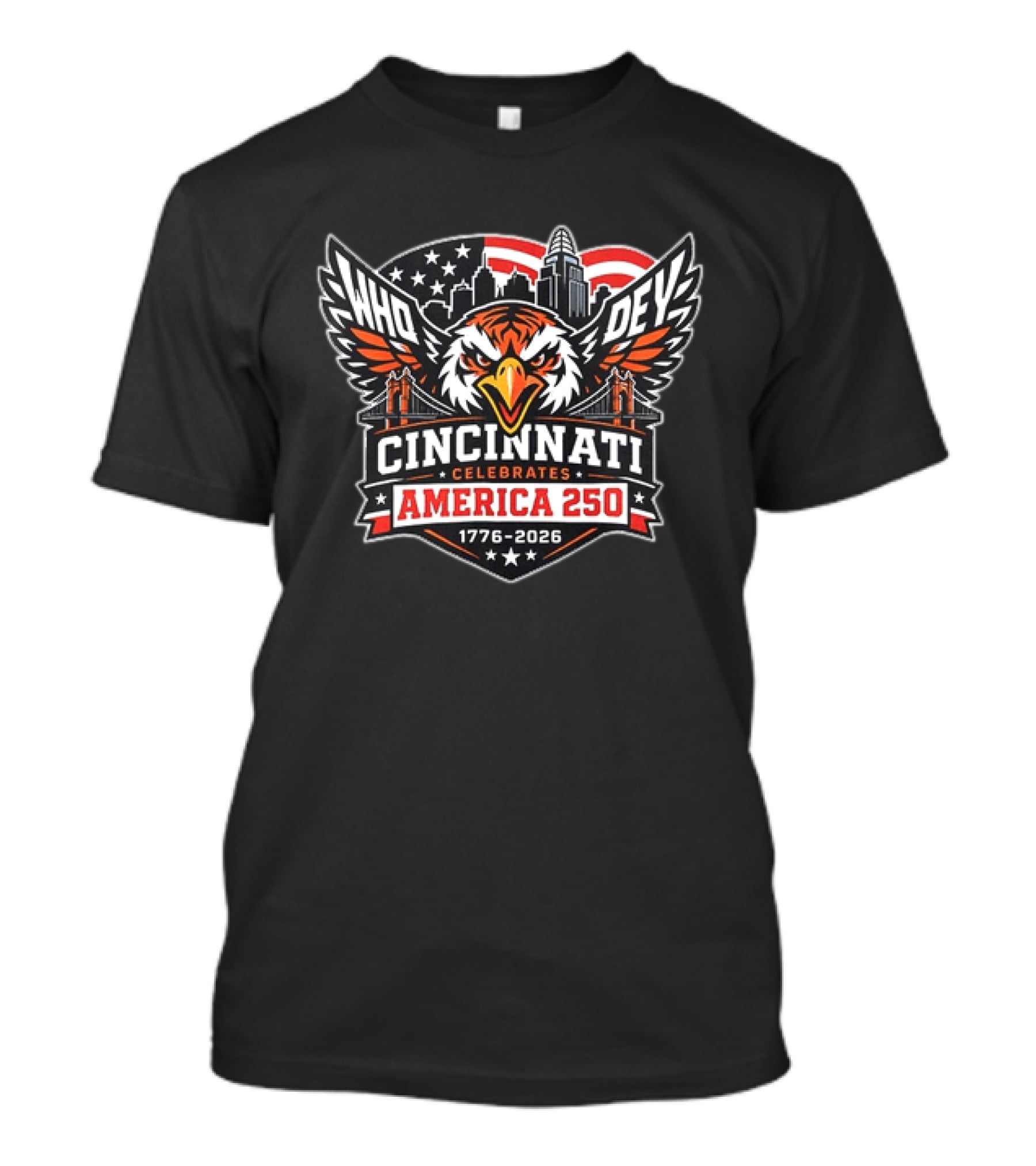 Cincinnati Bengals Who Dey Cincinnati Celebrates America 250 1776 2026 T-Shirt