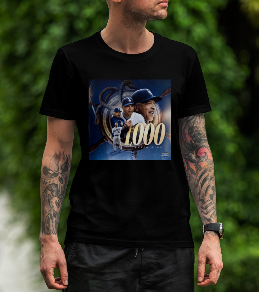 Los Angeles Dodgers Manager Doc Achieves 1000 Career Wins Milestone In Major League History T-Shirt