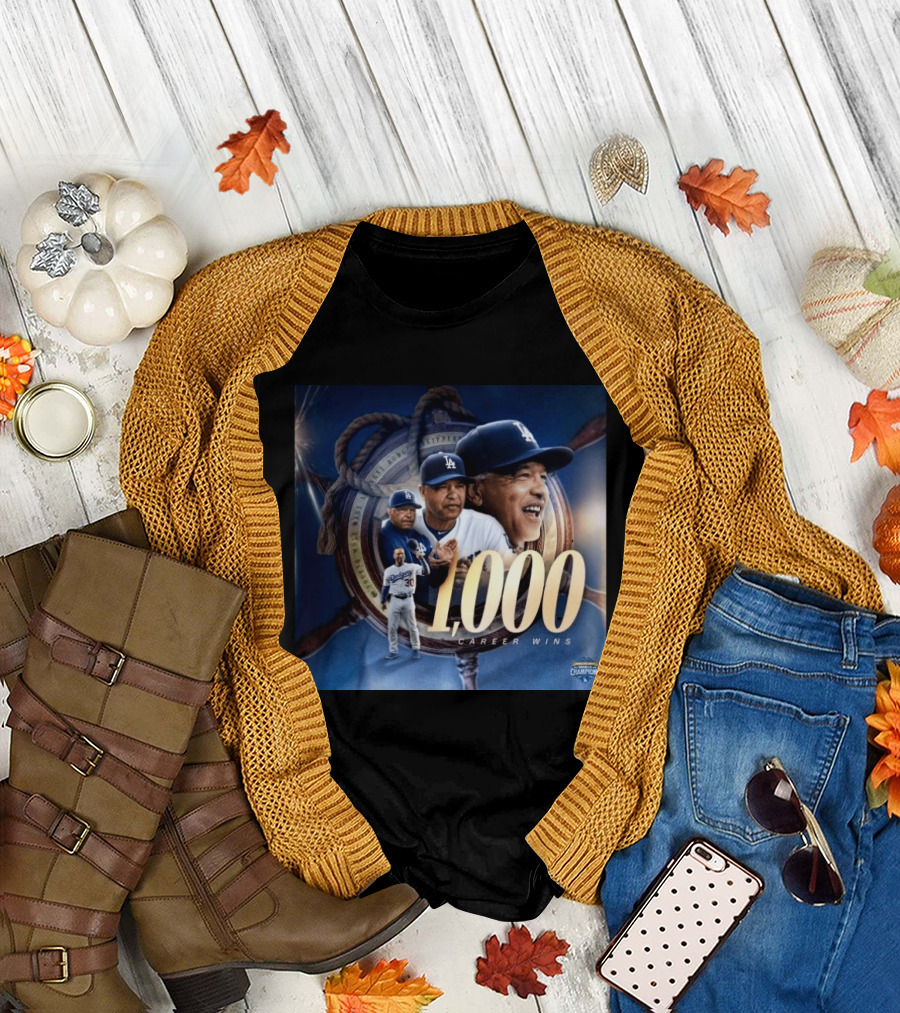 Los Angeles Dodgers Manager Doc Achieves 1000 Career Wins Milestone in Major League History T-Shirt