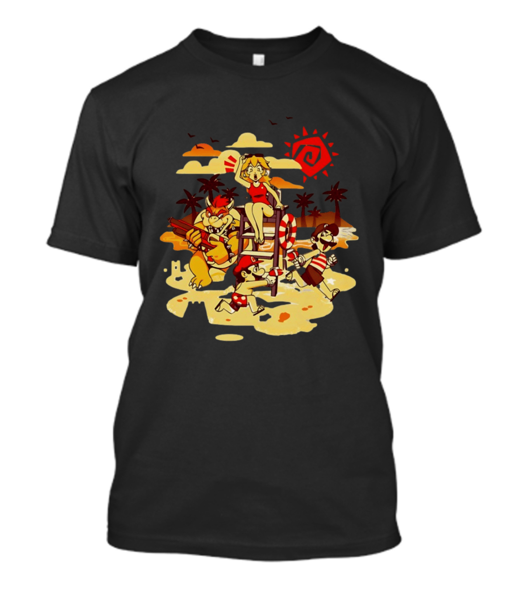 Frenemies Summer Beach Fun Mario Luigi Princess Peach Bowser Adventure T-Shirt