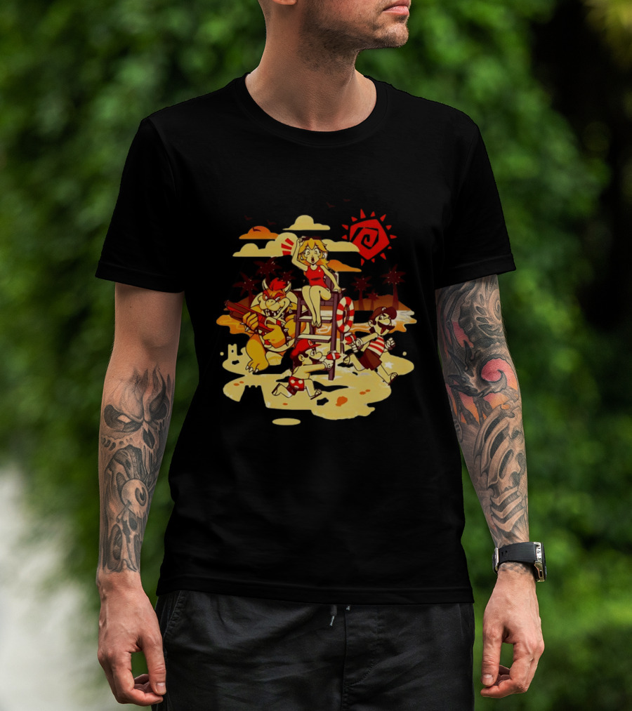Frenemies Summer Beach Fun Mario Luigi Princess Peach Bowser Adventure T-Shirt