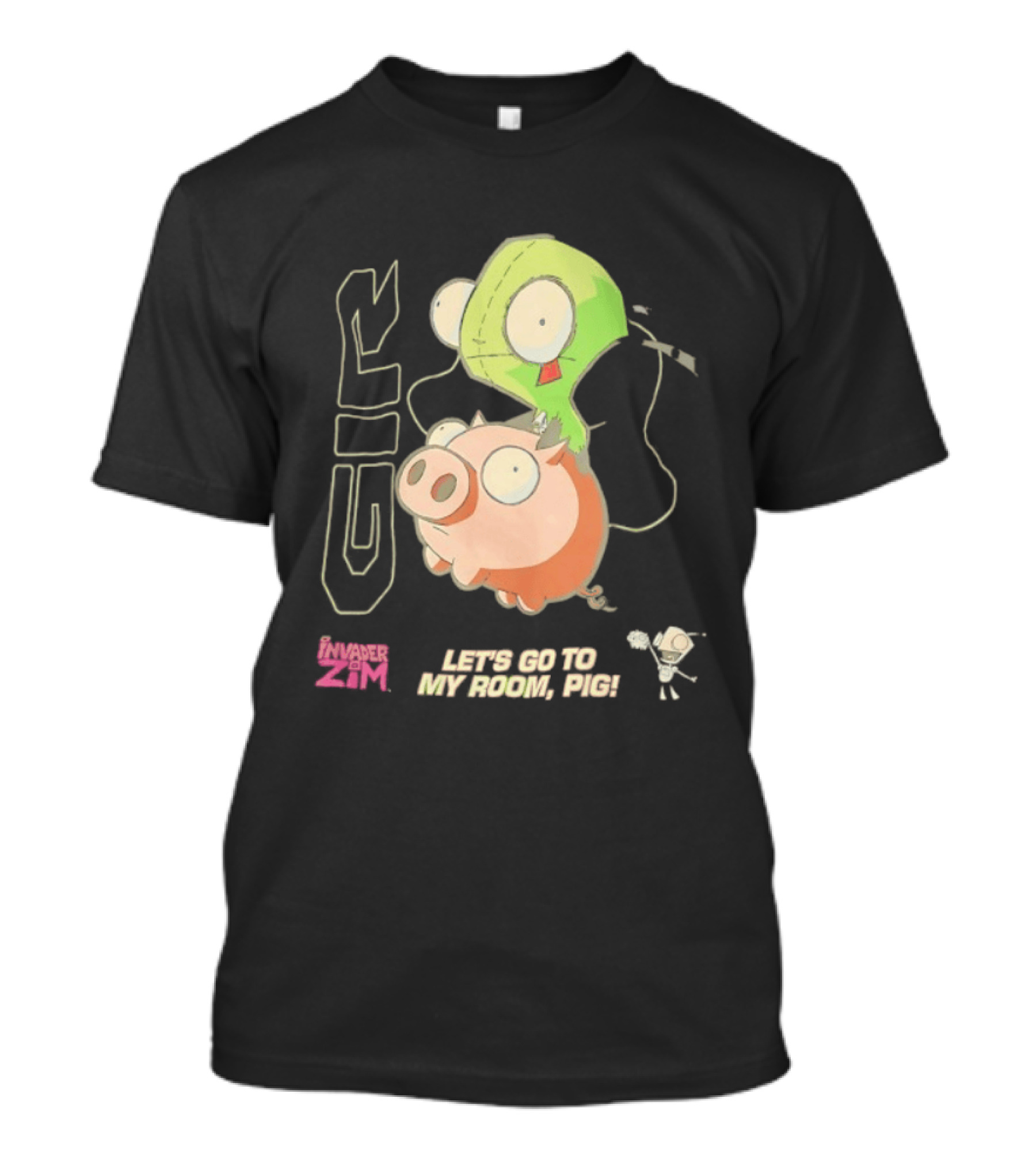 GIR Invader Zim Let's Go To My Room Pig Ride Adventure T-Shirt