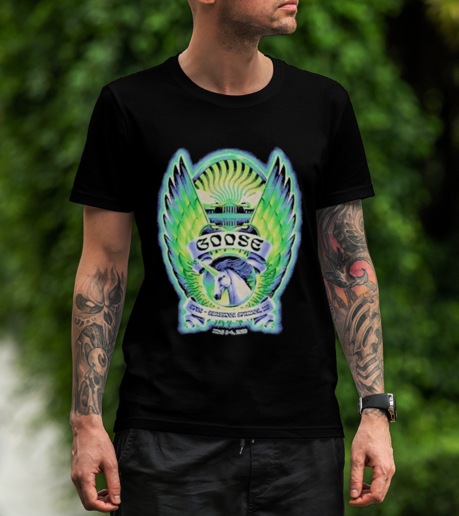 Goose The Band Saratoga Springs July 3 4 2026 Winged Horse New York Concert Tour T-Shirt