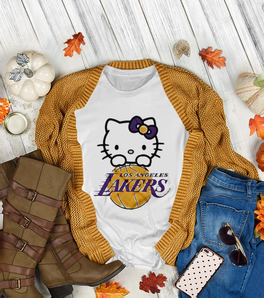 Hello Kitty Los Angeles Lakers Basketball Collaboration T-Shirt