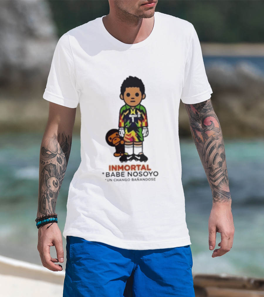 Jorge Campos Inmortal Babe Nosoyo Un Chango Bañandose Colorful Soccer Legend And Monkey T-Shirt
