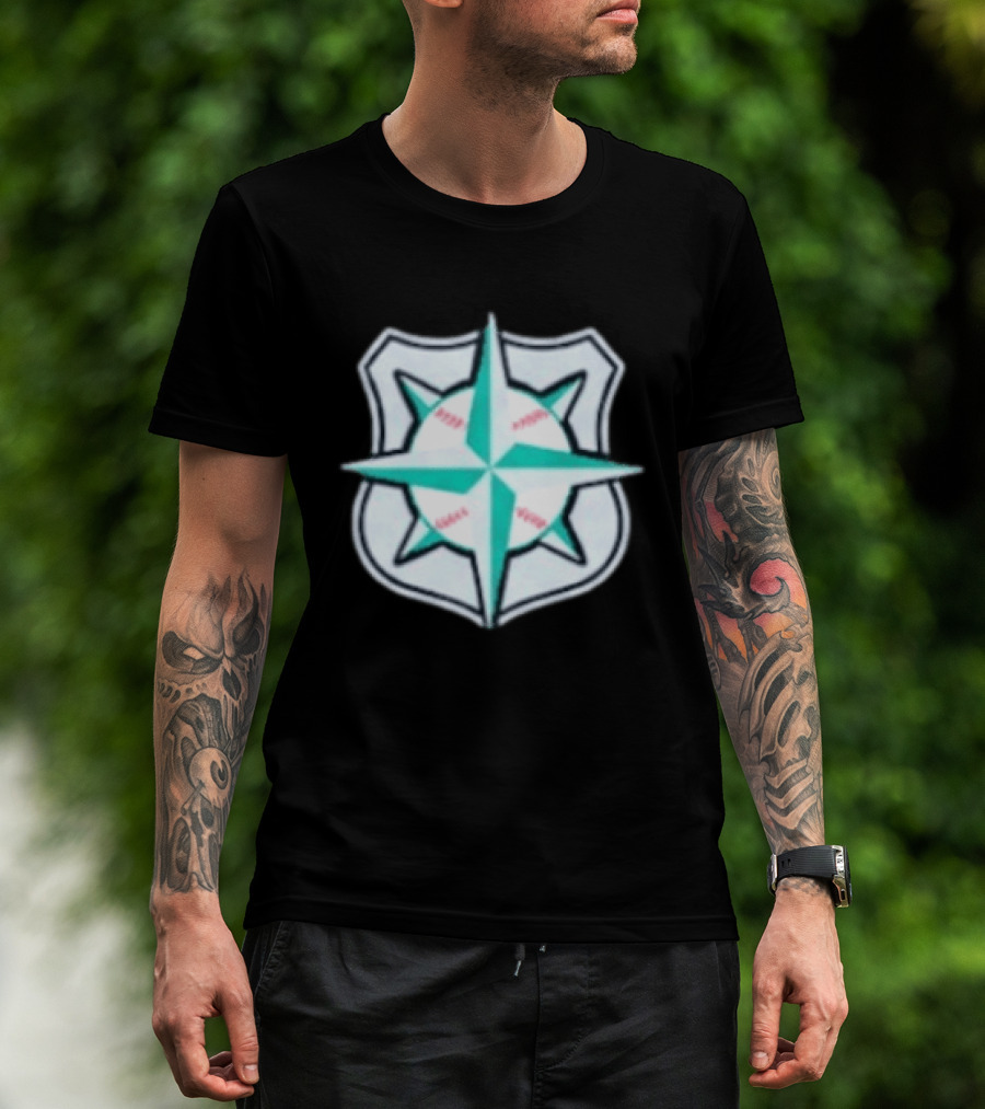 2026 Mariners Law Enforcement Appreciation Day Compass Shield T-Shirt