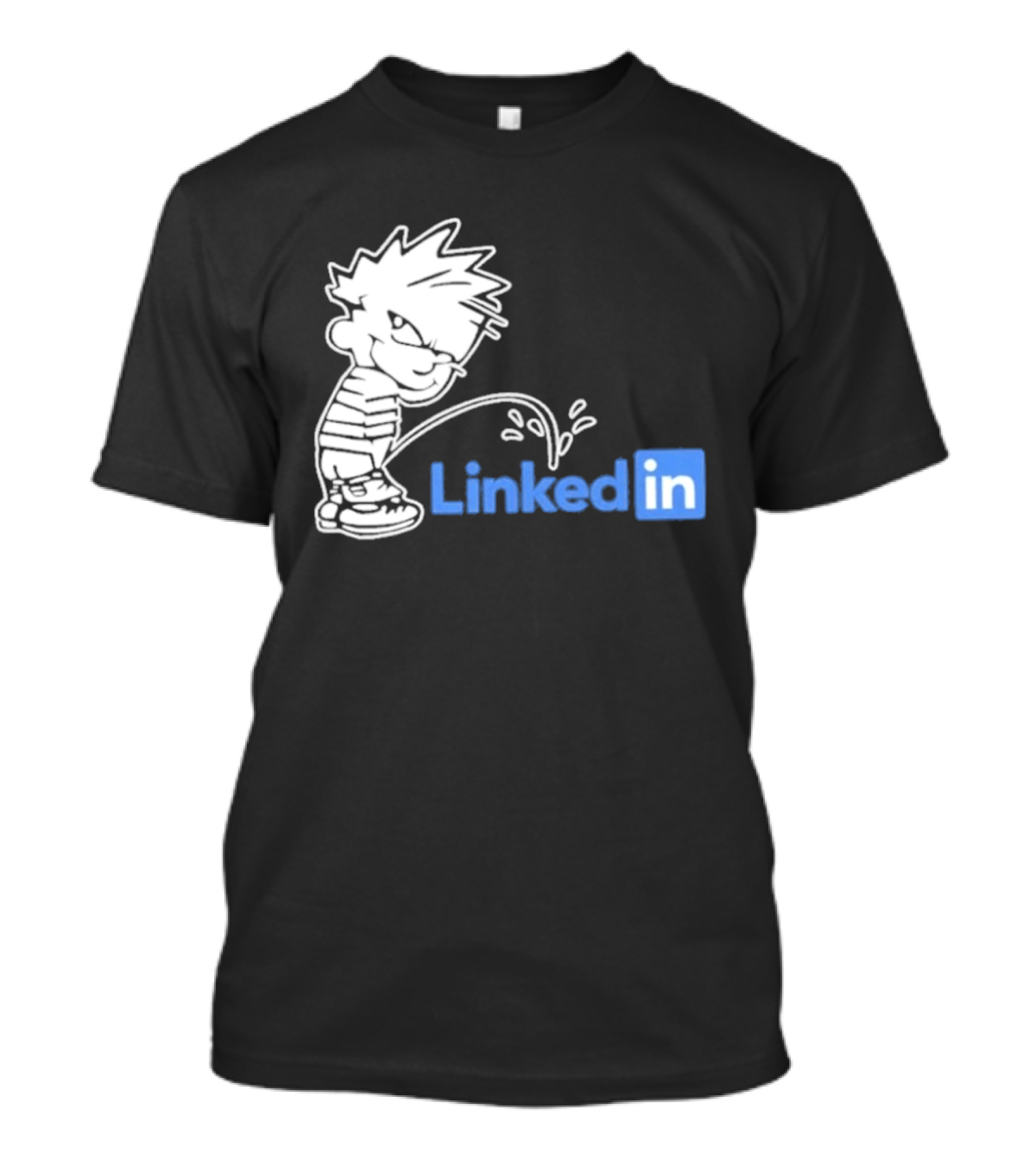 Calvin Pissing LinkedIn T-Shirt