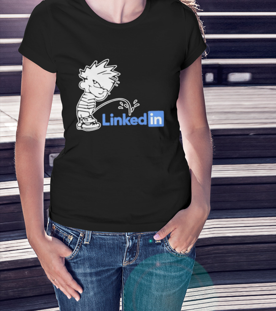 Calvin Pissing LinkedIn T-Shirt