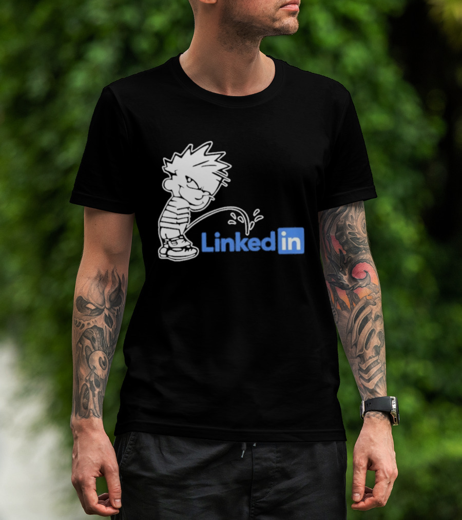 Calvin Pissing LinkedIn T-Shirt