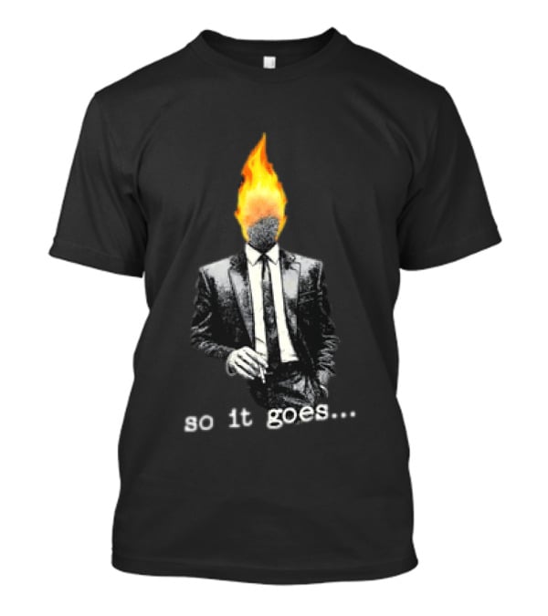 Ignition Man In Tuxedo So It Goes Burning Head Smoking T-Shirt