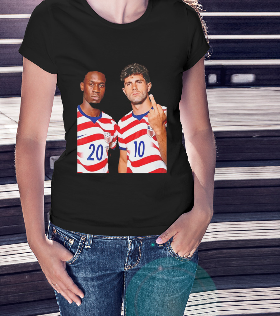 Christian Pulisic Folarin Balogun USMNT Soccer Iconic Gesture T-Shirt