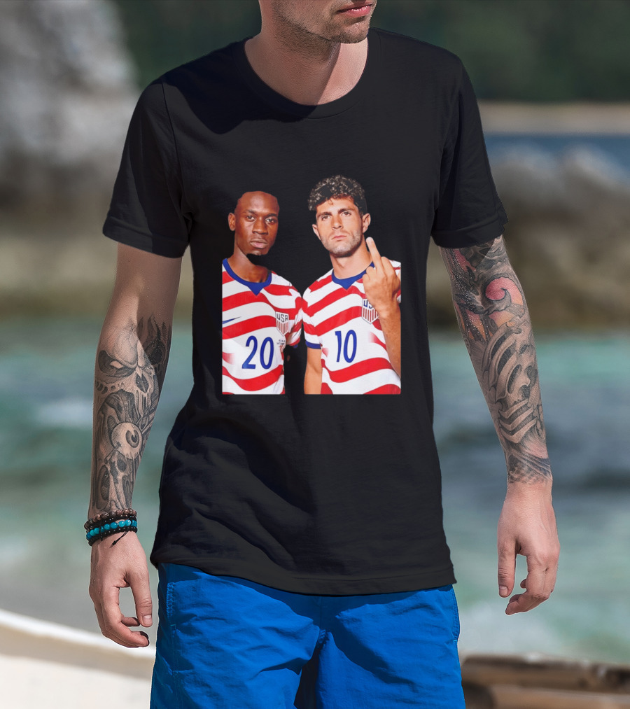 Christian Pulisic Folarin Balogun USMNT Soccer Iconic Gesture T-Shirt