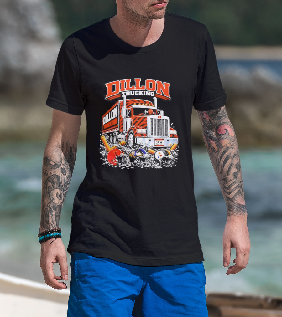 Corey Dillon Cincinnati Bengals Dillon Trucking Football Truck T-Shirt
