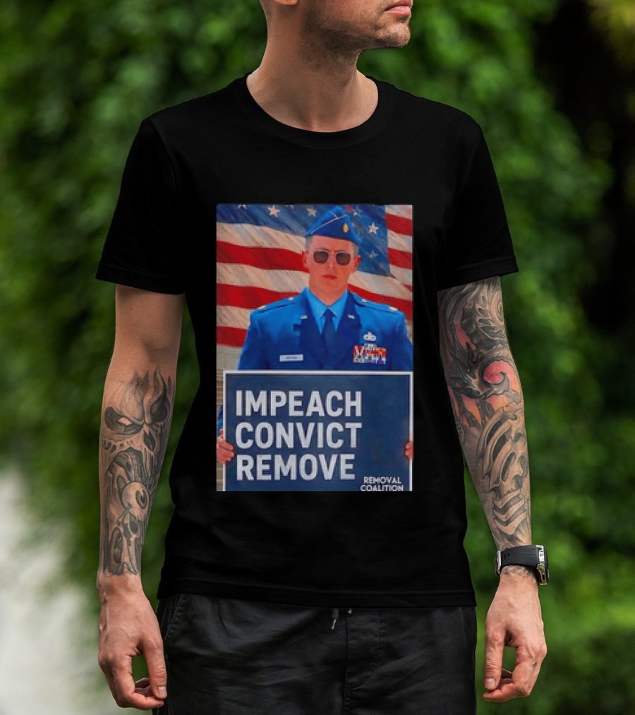 Impeach Convict Remove Major Jason Watson Sign With American Flag T-Shirt