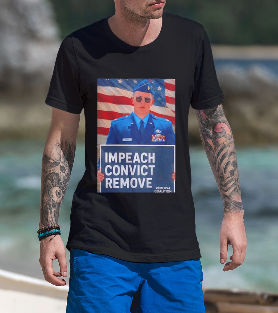 Impeach Convict Remove Major Jason Watson Sign With American Flag T-Shirt