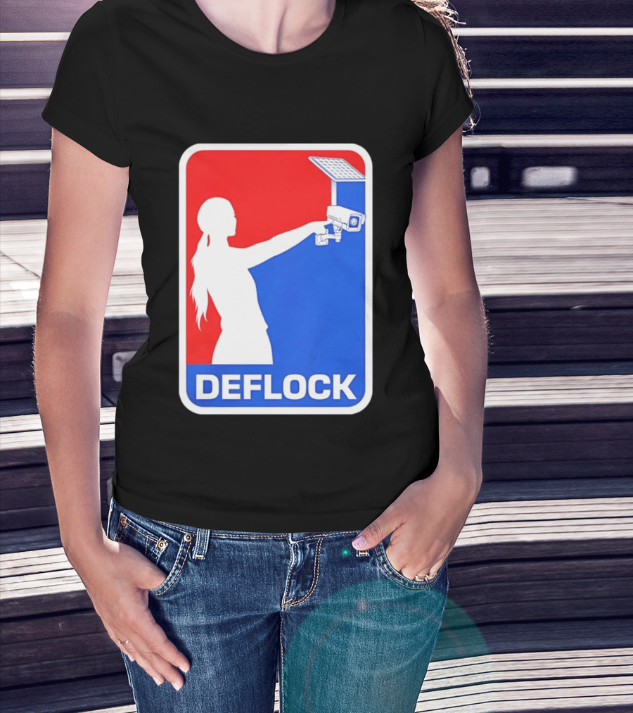 Deflock Woman Pointing At Security Camera T-Shirt