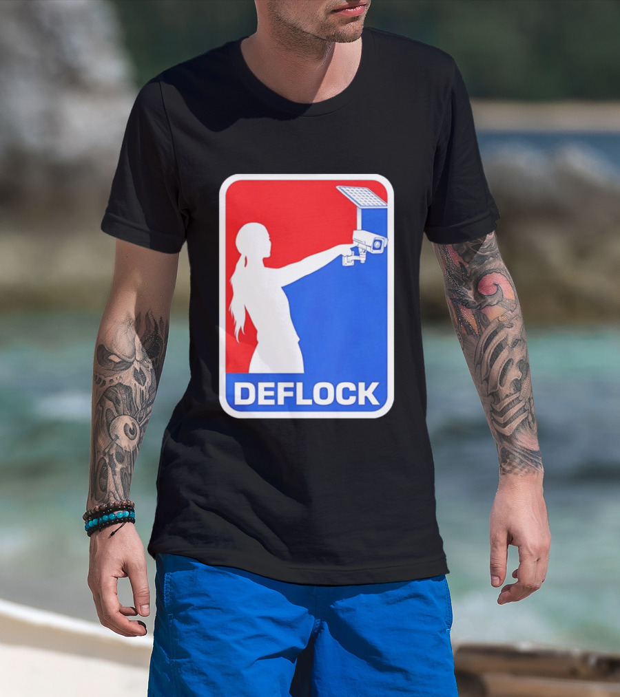 Deflock Woman Pointing At Security Camera T-Shirt