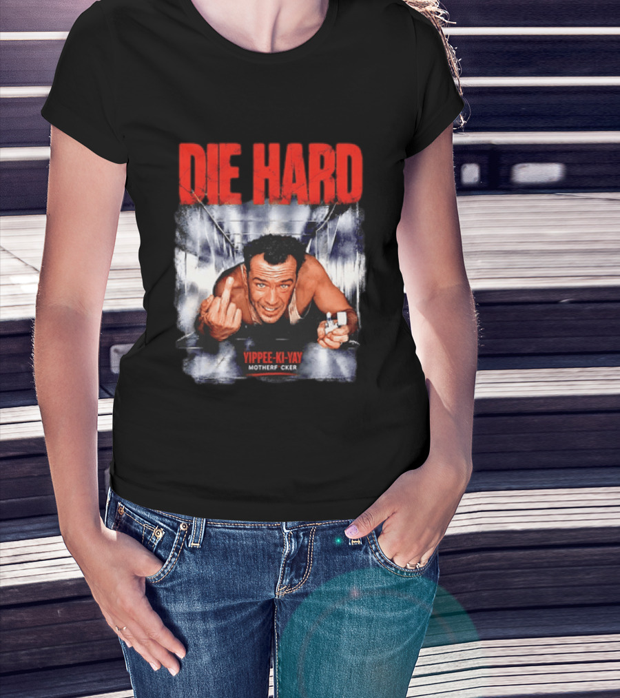 Die Hard 1988 Bruce Willis Yippee Ki Yay Motherfucker Iconic Action Movie Scene T-Shirt