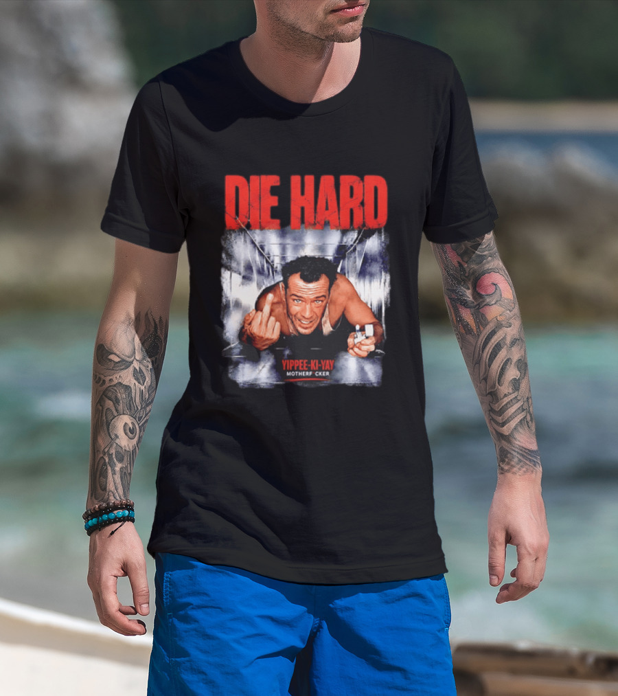 Die Hard 1988 Bruce Willis Yippee Ki Yay Motherfucker Iconic Action Movie Scene T-Shirt